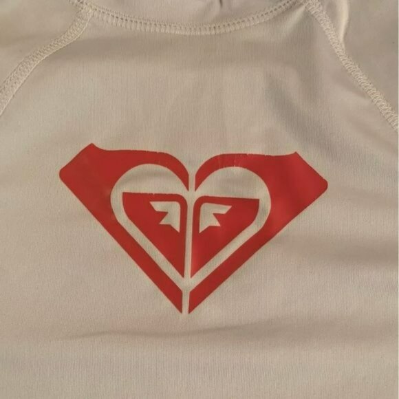 Roxy girls size xxl white and pink swim short sleeve rashguard - Picture 6 of 10